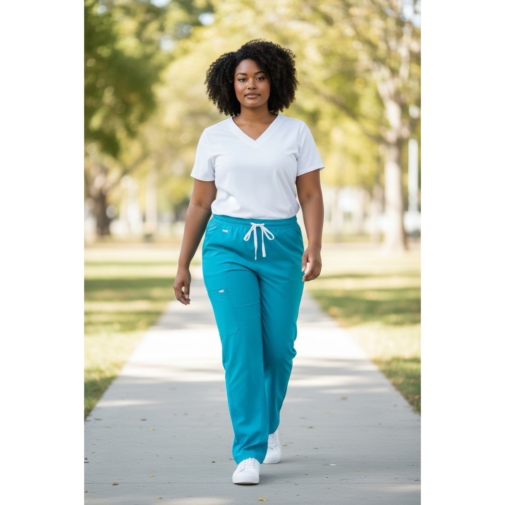 FIGS Teal Scrub Pants XXL Tall Technical Collection Drawstring